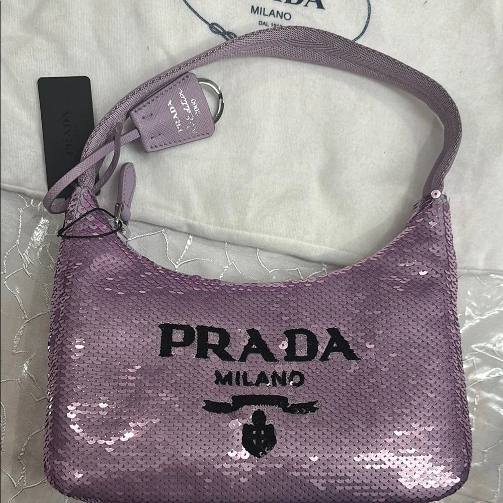 Prada Purple Shoulder Bag with Sequins